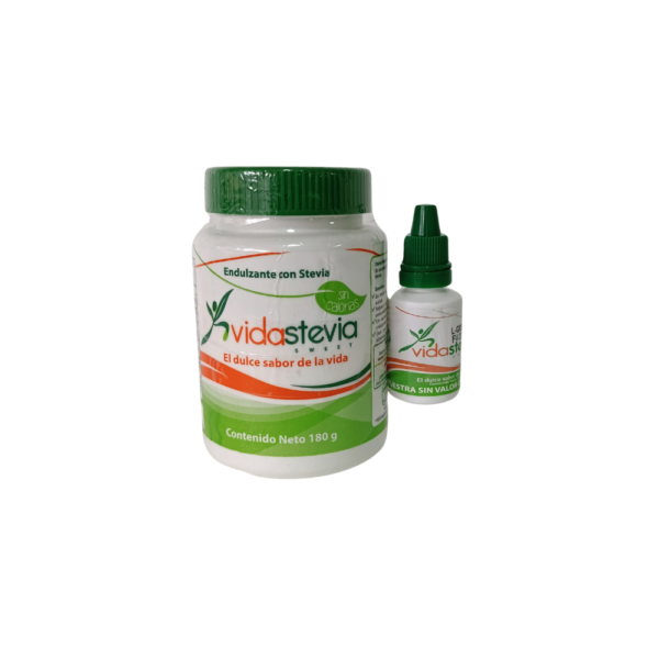 Stevia en polvo - 180g + Gotero de 10ml GRATIS