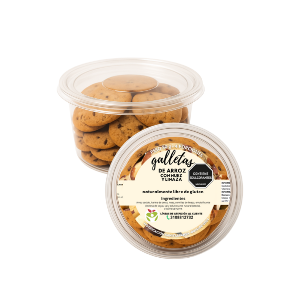 Galleta Mini Chip de Arroz con Nuez y Linaza