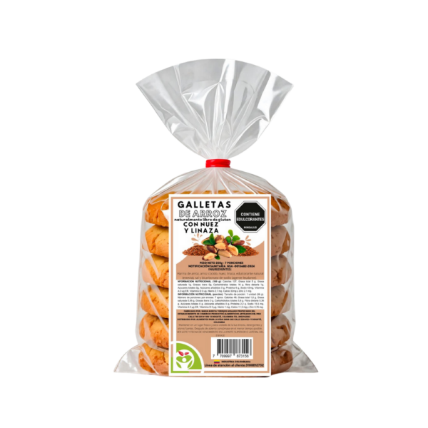Galletas de Arroz con Nuez y Linaza 250g  7 porciones